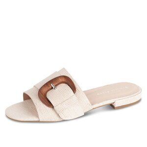 Patricia Green Cream Slide Sandals with Minimalist Design